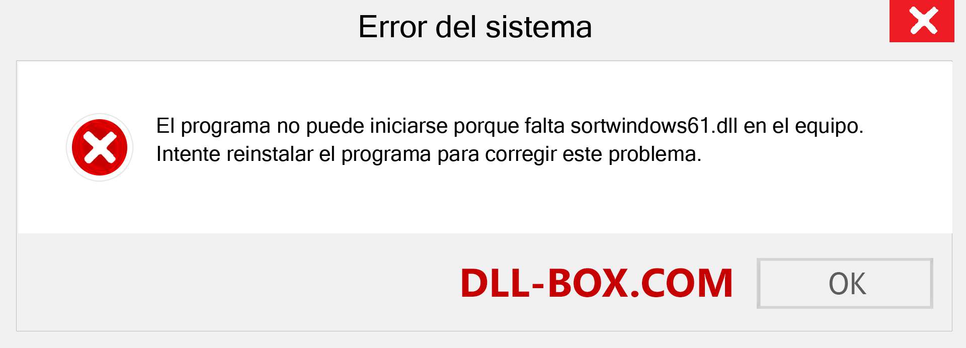 ¿Falta el archivo sortwindows61.dll ?. Descargar para Windows 7, 8, 10 - Corregir sortwindows61 dll Missing Error en Windows, fotos, imágenes