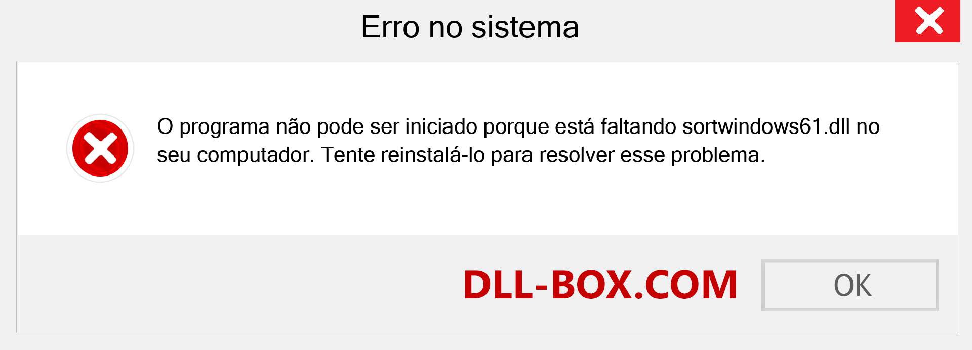 Arquivo sortwindows61.dll ausente ?. Download para Windows 7, 8, 10 - Correção de erro ausente sortwindows61 dll no Windows, fotos, imagens